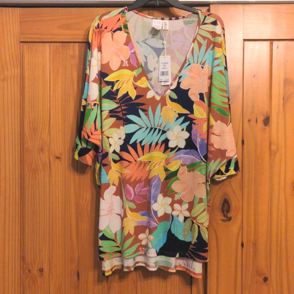 NWT Citrus Floral Cover-Up-Size Large